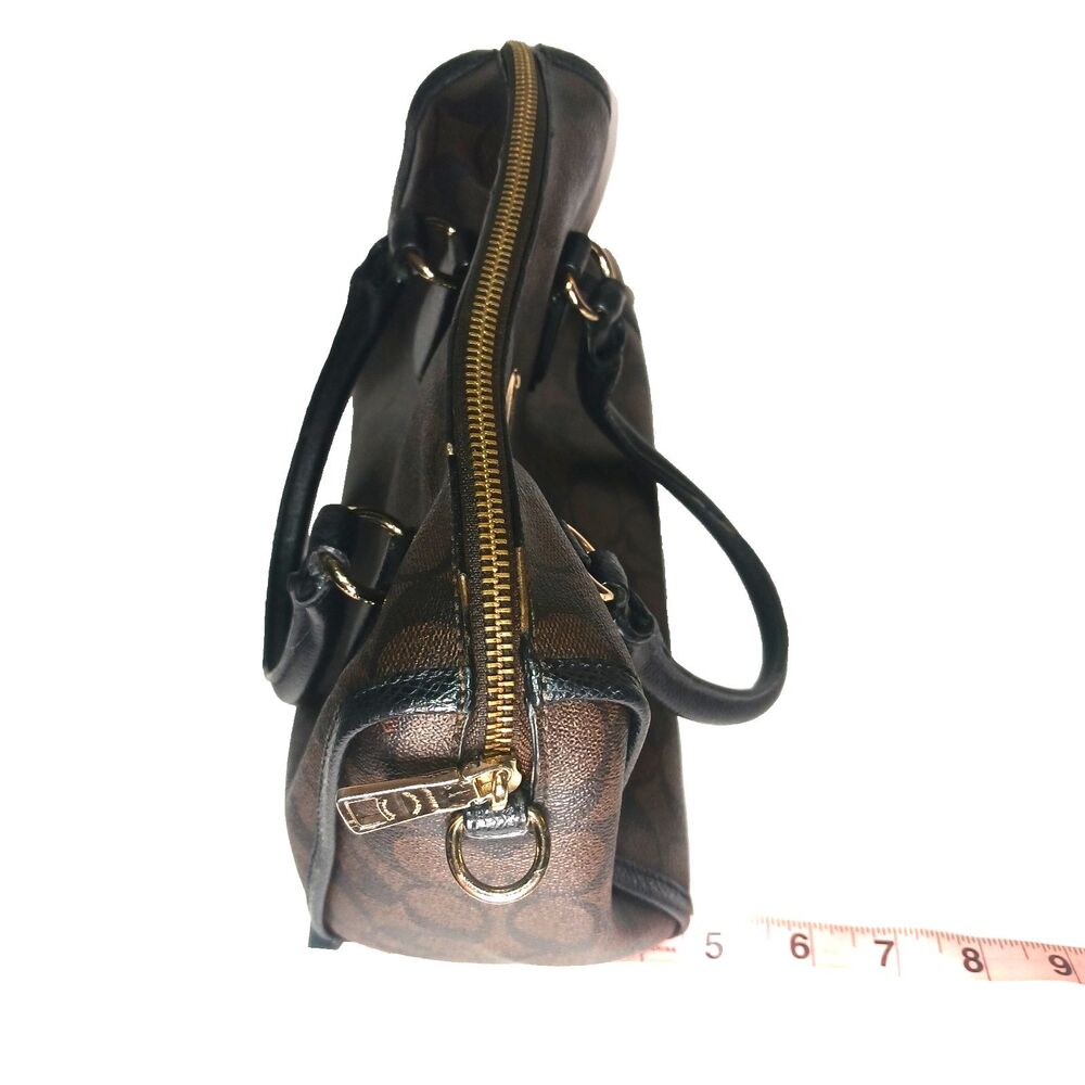 Coach Brown Signature Mini Satchel with Gold Hardware - Picture 7 of 13